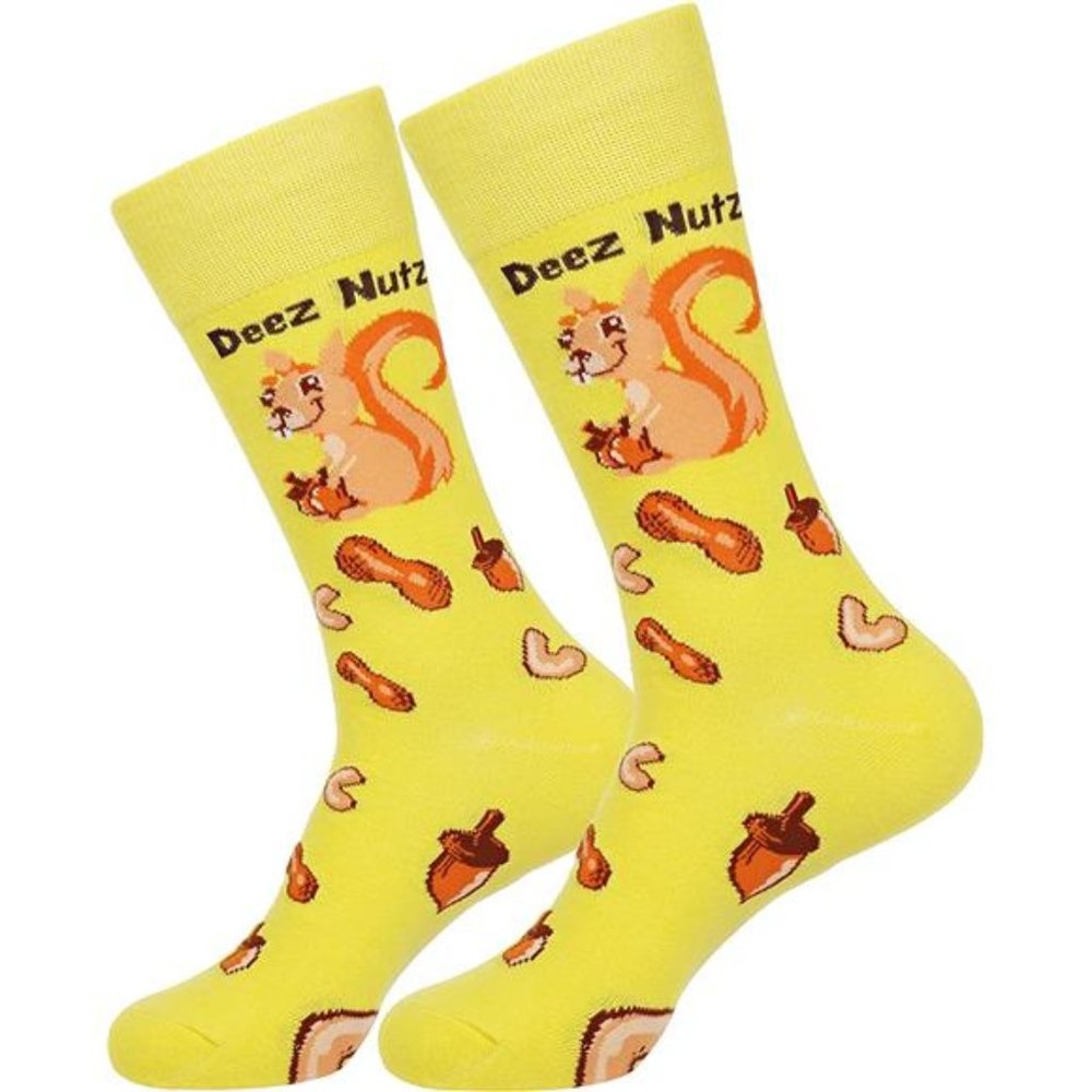 Funny Socks Deez Nuts Meme Socks Squirrel Lovers Socks Fun Socks - Unisex - Picture 1 of 5